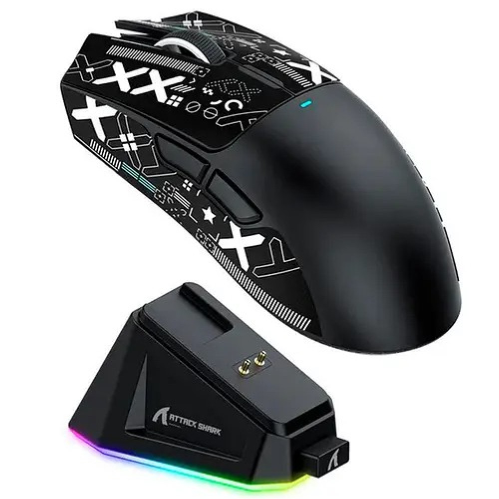 Attack Shark X11 Бездротова Ігрова Мишка із Зарядною Базою RGB Чорна