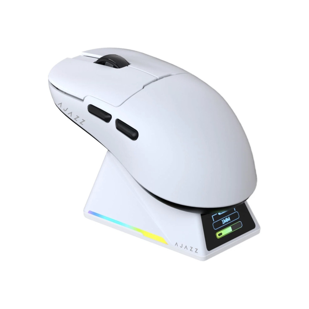 Ajazz AJ159 APEX Бездротова Ігрова Миша PAW3950 400 мАч RGB Біла з Зарядною Станцією