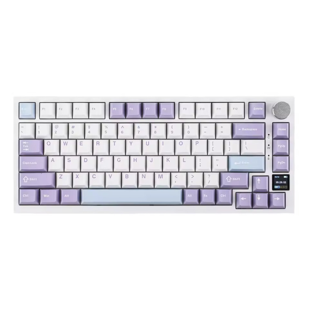 Ajazz AK820 Pro Безпровідна Клавіатура Біло-Фіолетова RGB підсвітка HotSwap