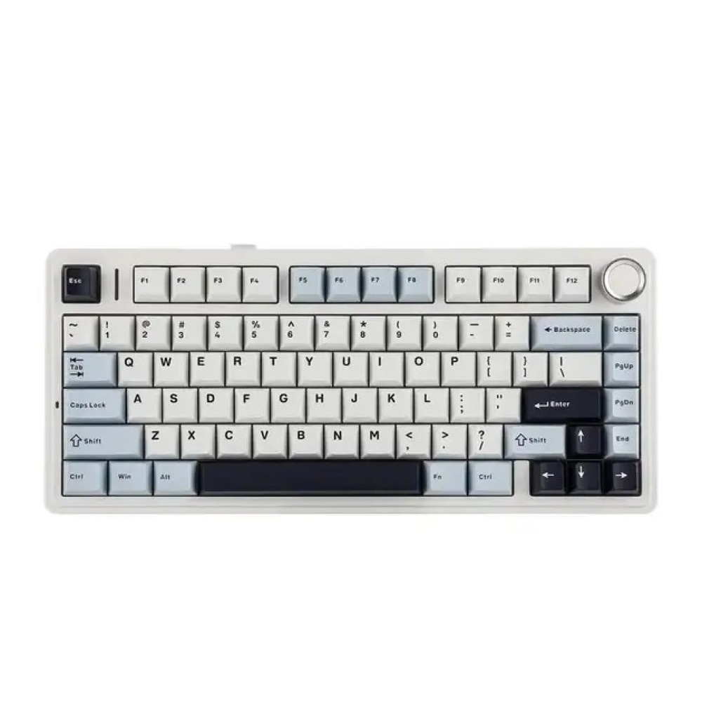 Aula F75 Безпровідна Ігрова Клавіатура 75% RGB підсвітка HotSwap, Біло-Голуба