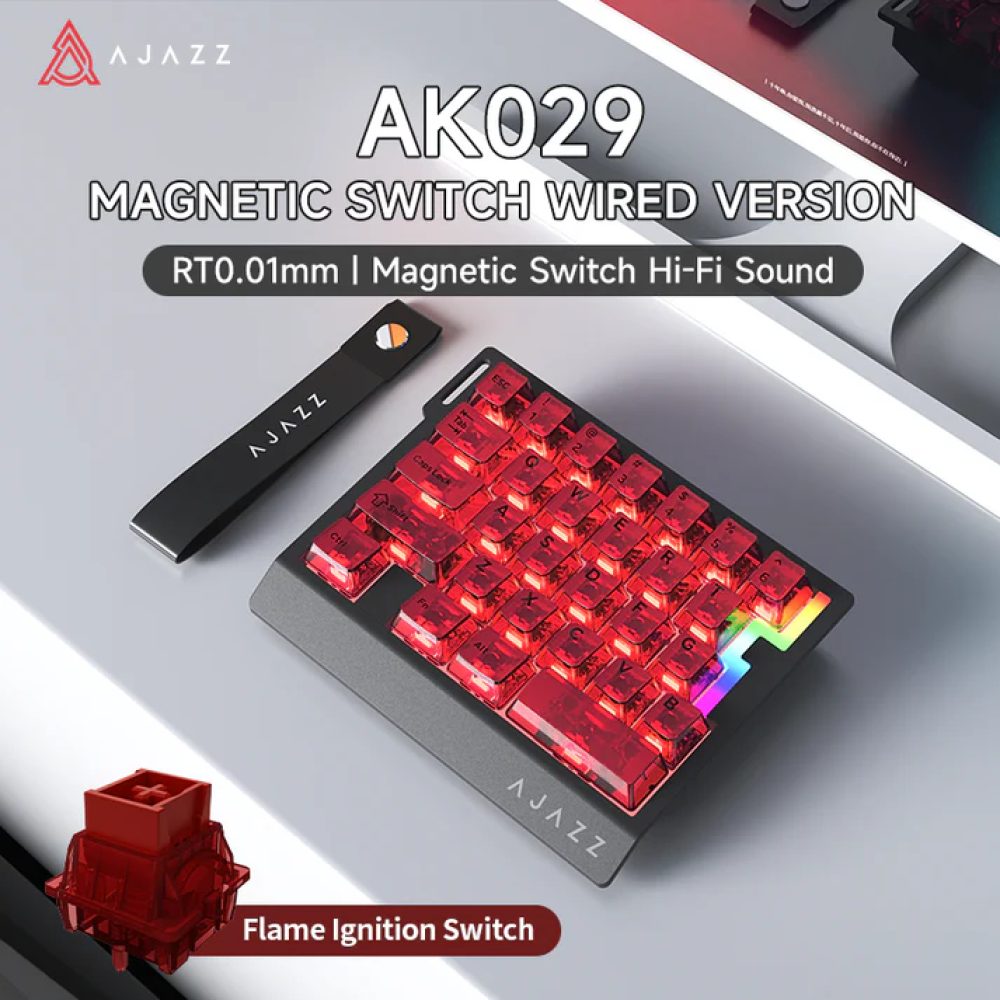 Геймерська Магнітна Клавіатура AJAZZ Blackadder Ak029 Чорна з Червоним