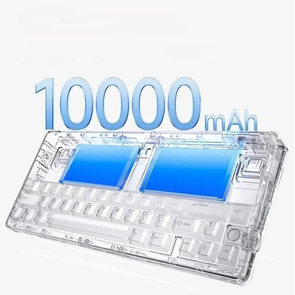 Механічна Бездротова Клавіатура MCHOSE G75 v2 10000 mAh Біло-Блакитна