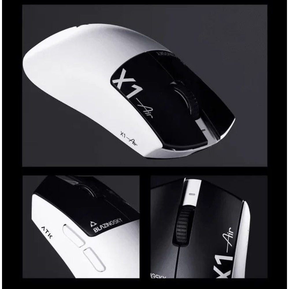 Миша Ігрова Бездротова ATK X1 Air Plus PAW3955 Master 50000 DPI Біло-Чорний